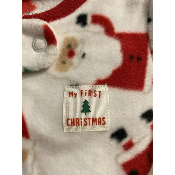 Unisex Boy Girl Baby Santa Footed Pajama Just One You made by carter's 3 Months - Picture 6 of 10